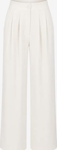 fashionshowcase - Pantalón plisado 'ALYA' en blanco: frente
