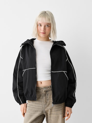 Veste mi-saison Bershka en noir : devant