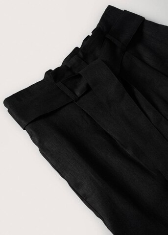 MANGO Regular Pleat-Front Pants 'Ampabelt' in Black