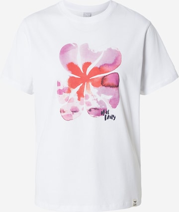 Iriedaily - Camisa 'Waterflower' em branco: frente