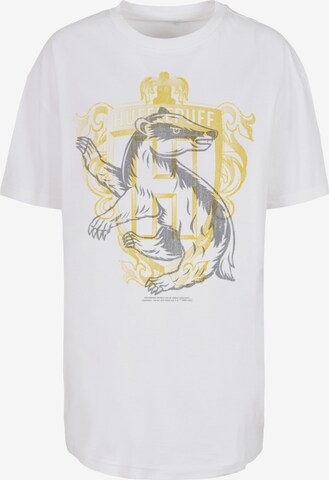 F4NT4STIC T-Shirt 'Harry Potter Hufflepuff Budger Crest' in Weiß: predná strana
