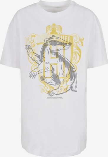Maglietta 'Harry Potter Hufflepuff Budger Crest' F4NT4STIC di colore curry / grigio chiaro / bianco, Visualizzazione prodotti