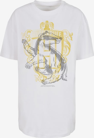 F4NT4STIC T-Shirt 'Harry Potter Hufflepuff Budger Crest' in curry / hellgrau / weiß, Produktansicht