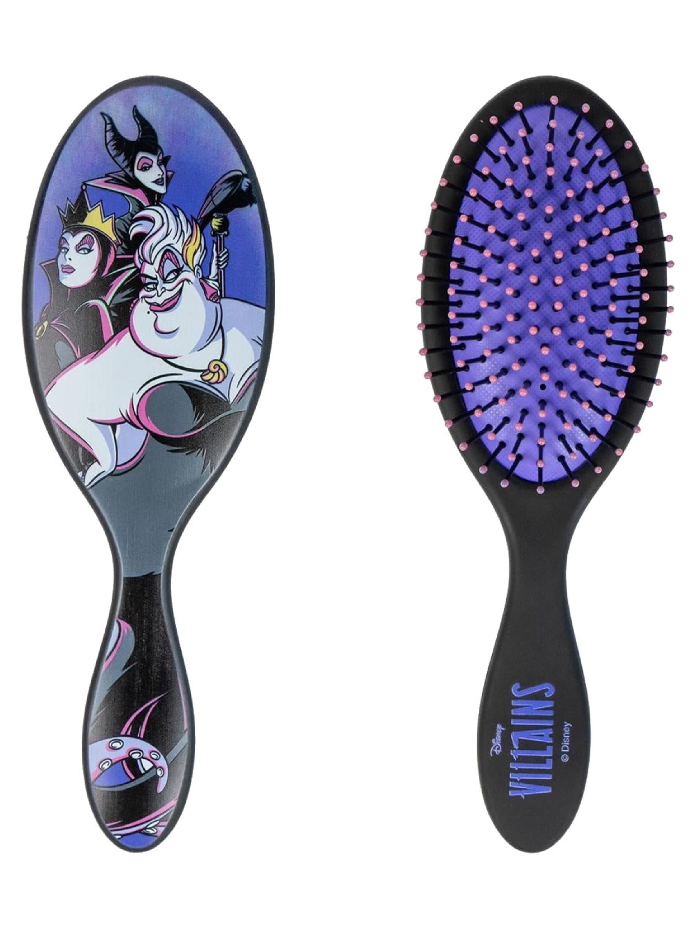 DISNEY Set 'Disney Villains Beauty Set Haarborstel Haar Scrunshies Toilettas' in Zwart