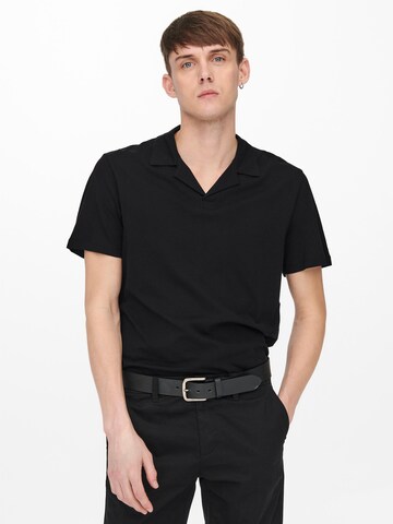 Only & Sons Shirt 'Abraham' in Black: front