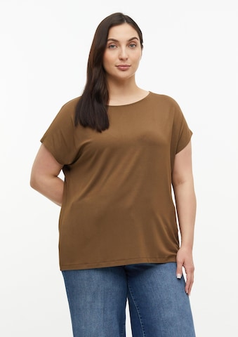 T-shirt s.Oliver CURVE en marron : devant
