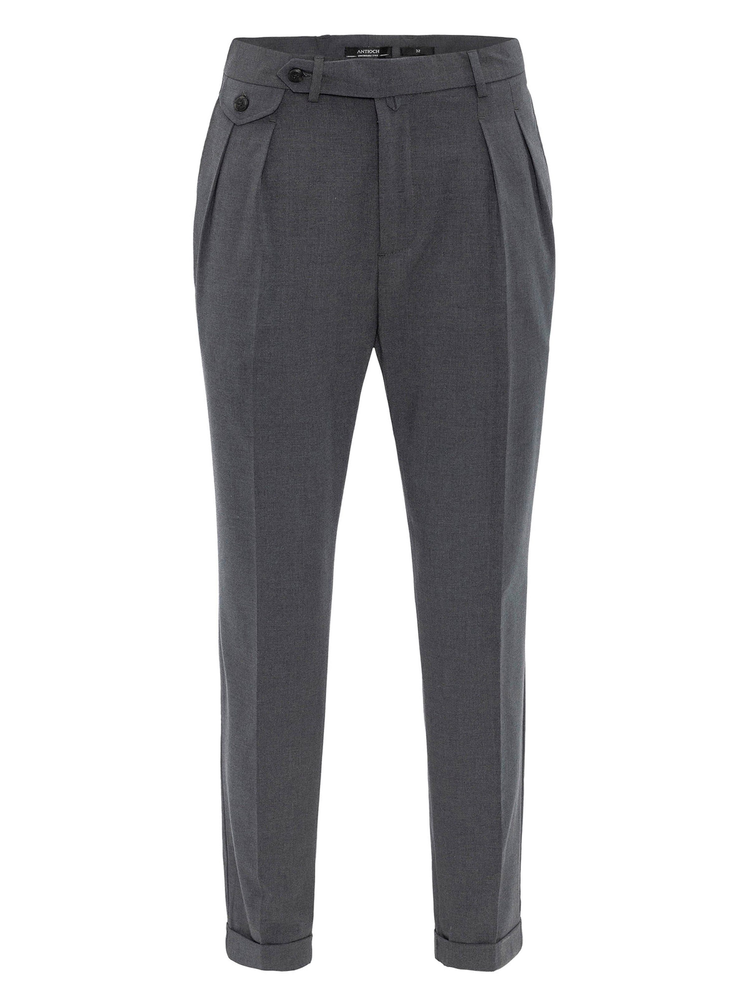 regular Pantaloni con pieghe di Antioch in grigio: frontale