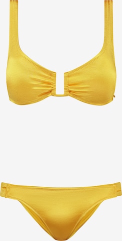 Triangolo Bikini 'Chloe Scoop' di Shiwi in giallo: frontale