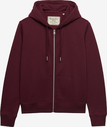Superdry & Co Zip-Up Hoodie in Red: front