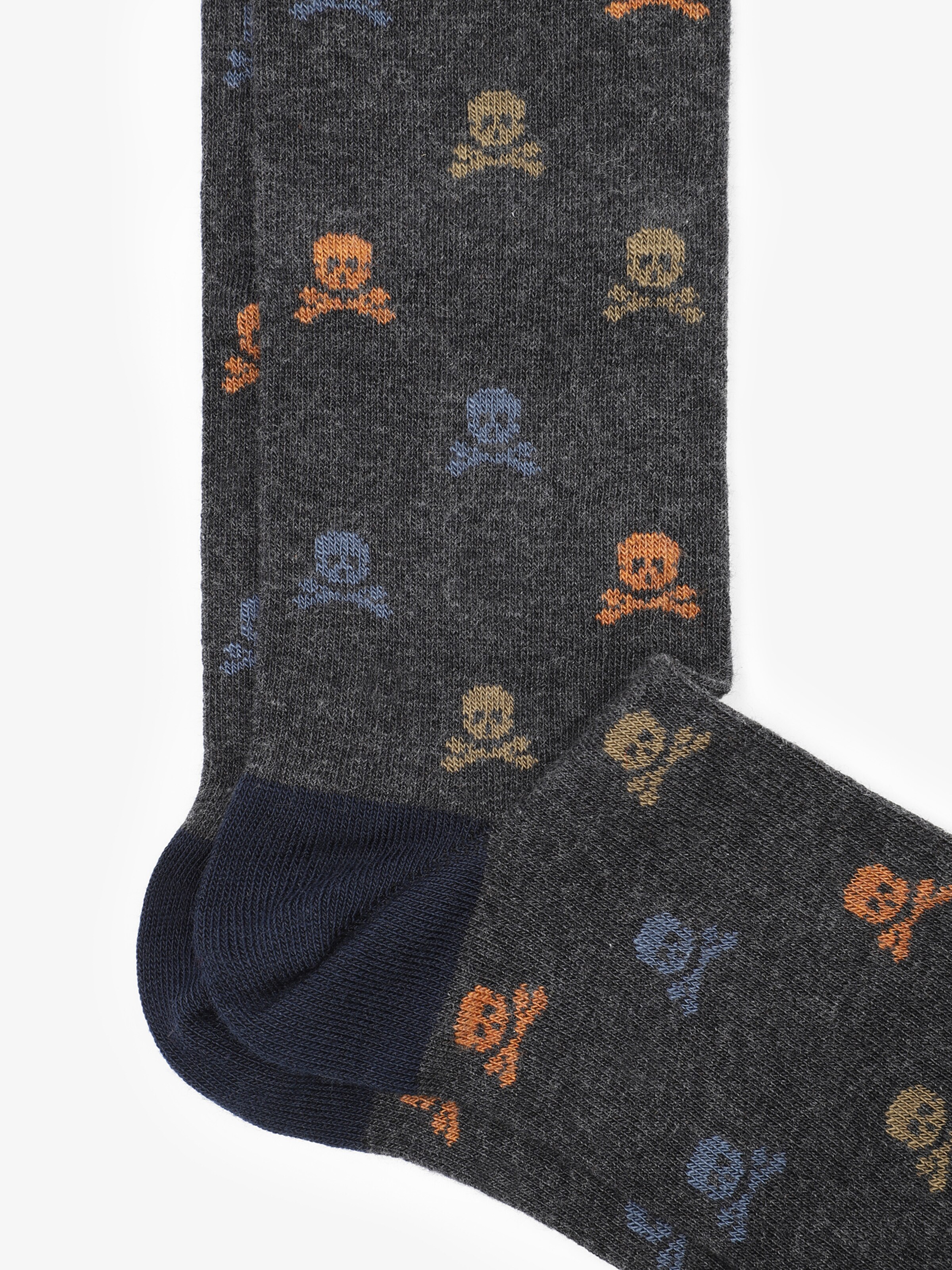 Männer Wäsche Scalpers Socken 'Skull' in Dunkelgrau - OS92767