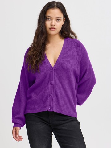 ICHI Knit cardigan 'IHBoston' in Purple: front