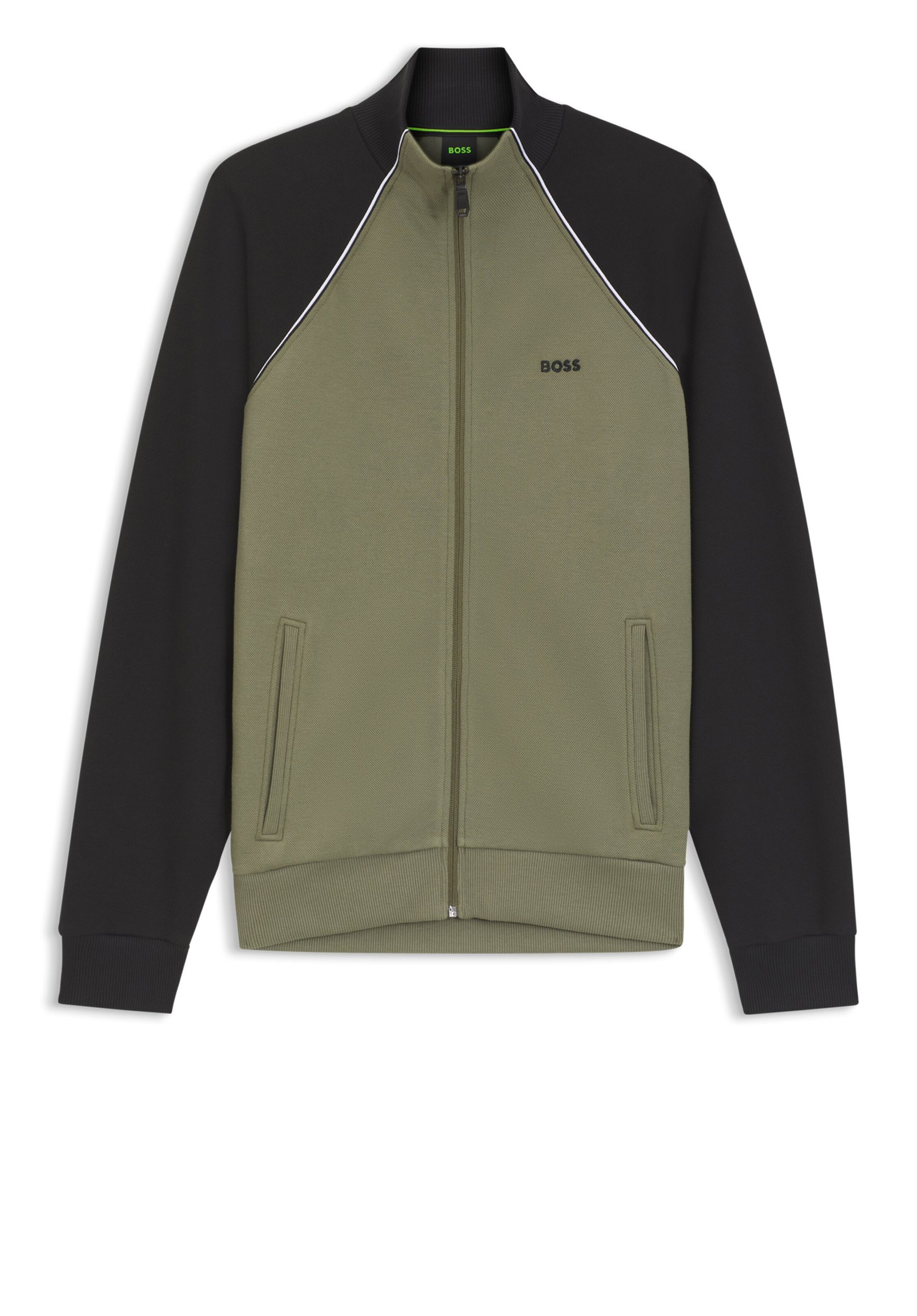BOSS Zip-Up Hoodie 'Join Skaz' in Khaki / Black / White, Item view