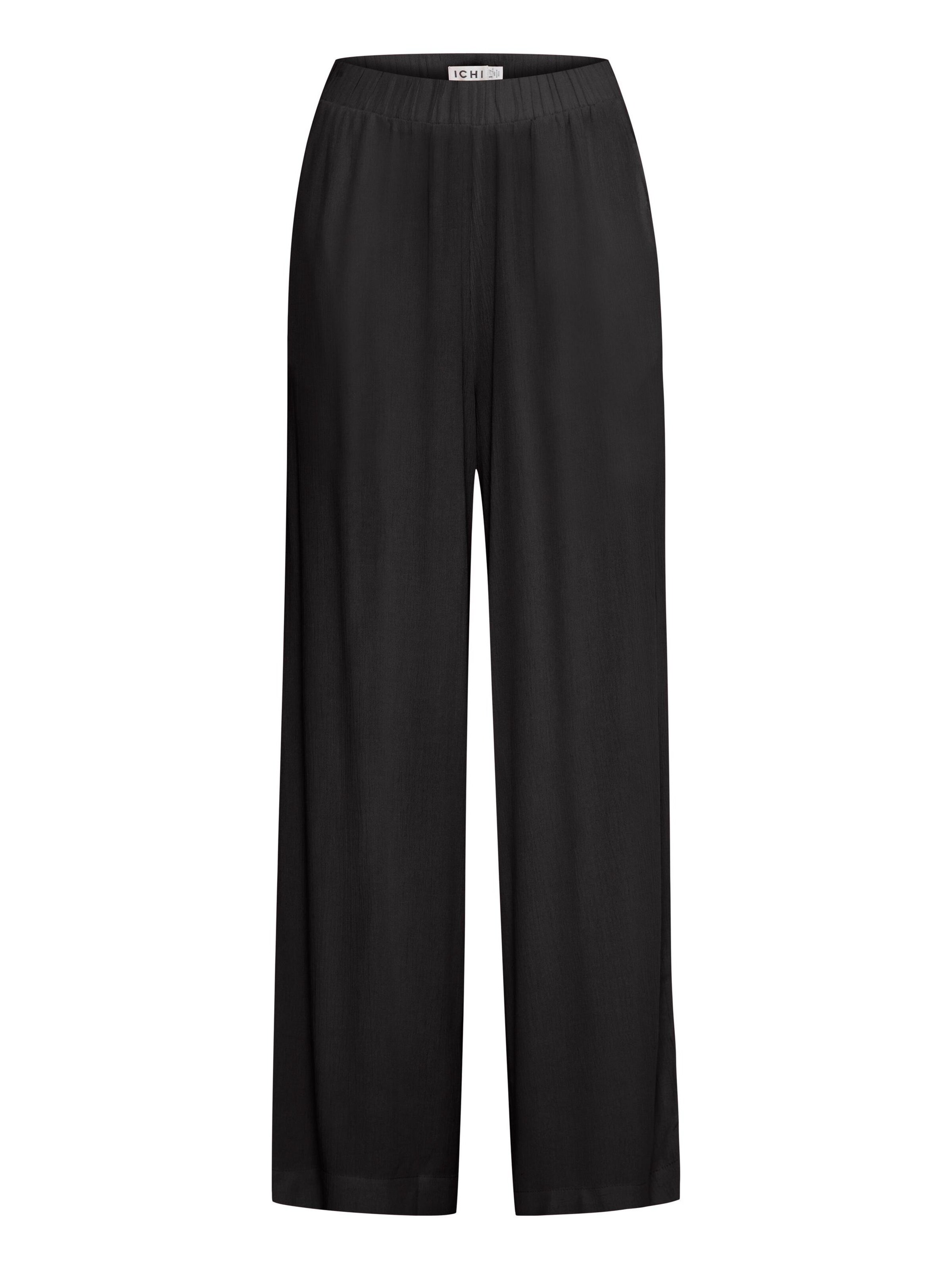 ICHI Wide Leg Hose 'ICHMarrakech' in Schwarz: Vorderseite