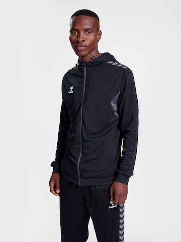 Hummel Athletic Zip-Up Hoodie 'AUTHENTIC' in Black: front