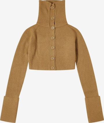 Sportmax Kardigan 'Efebo Khaki Wool and Cashmere Crop Cardigan' w kolorze brązowy: przód