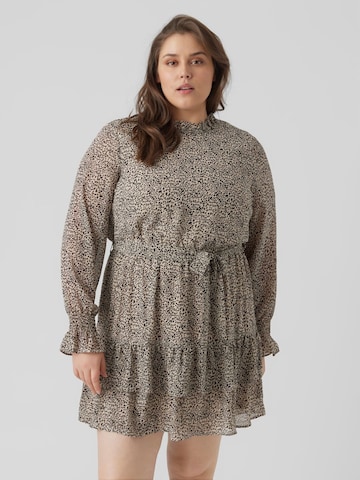 Vero Moda Curve Jurk in Beige: voorkant