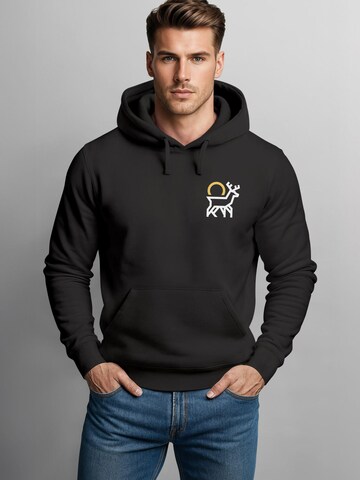 Neverless Sweatshirt 'Hirsch Sonne'‌ in Schwarz