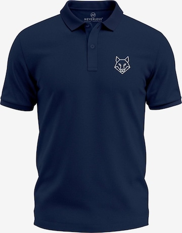 Neverless Shirt 'Polygon Wolf' in Blue: front