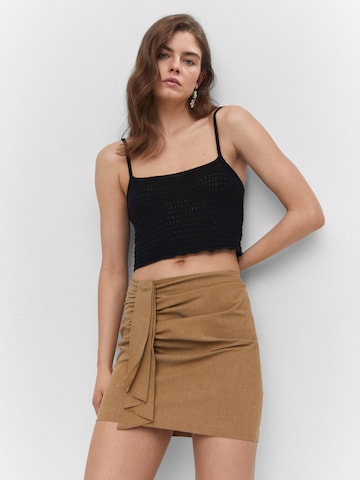 MANGO Skirt 'RUSTIC' in Brown