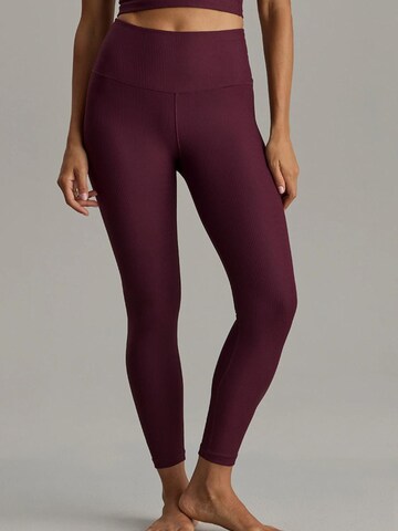 Hey Honey Skinny Leggings 'Cropped & Ribbed Leggings' in Red