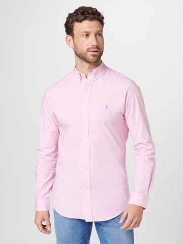 Polo Ralph Lauren Слим Рубашка в Ярко-розовый: спереди
