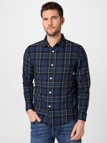 FARAH - Regular Fit Camisa 'HILL' em azul: frente