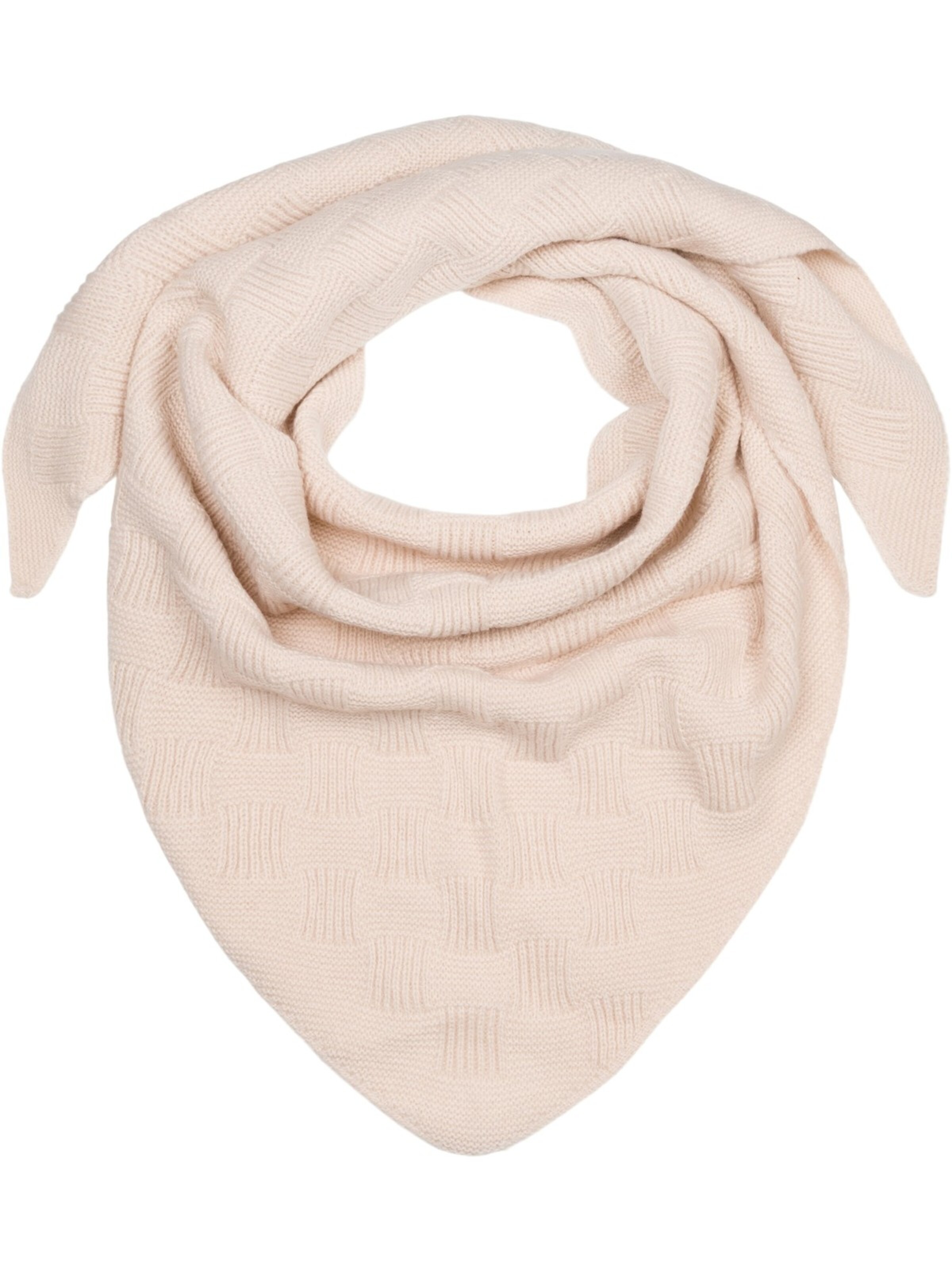 styleBREAKER Shawl 'Strick Dreiecktuch Schachbrett Strickmuster' in Beige: front