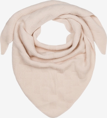 styleBREAKER Shawl 'Strick Dreiecktuch Schachbrett Strickmuster' in Beige: front
