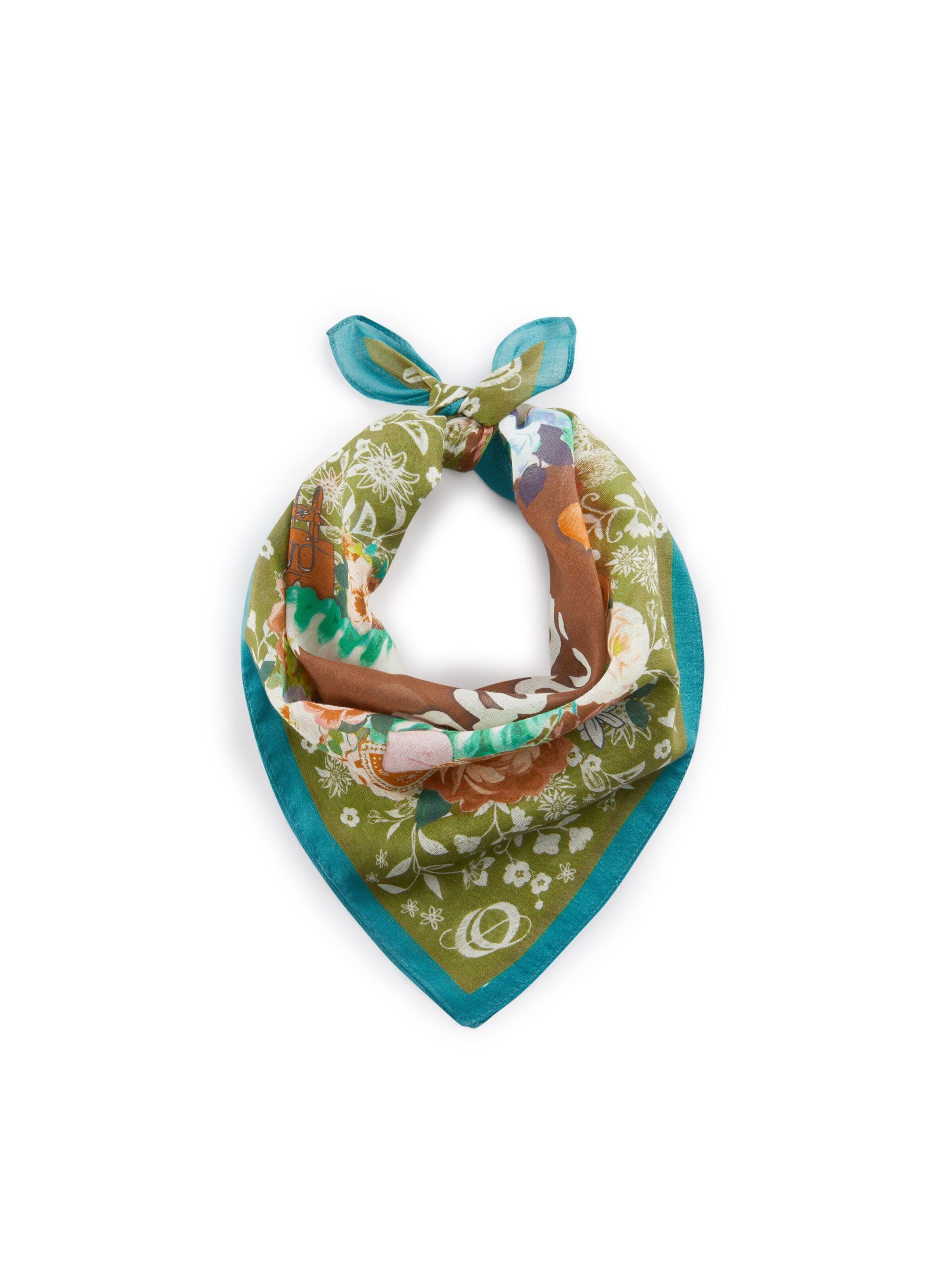 CODELLO Traditional shawl in Green: front