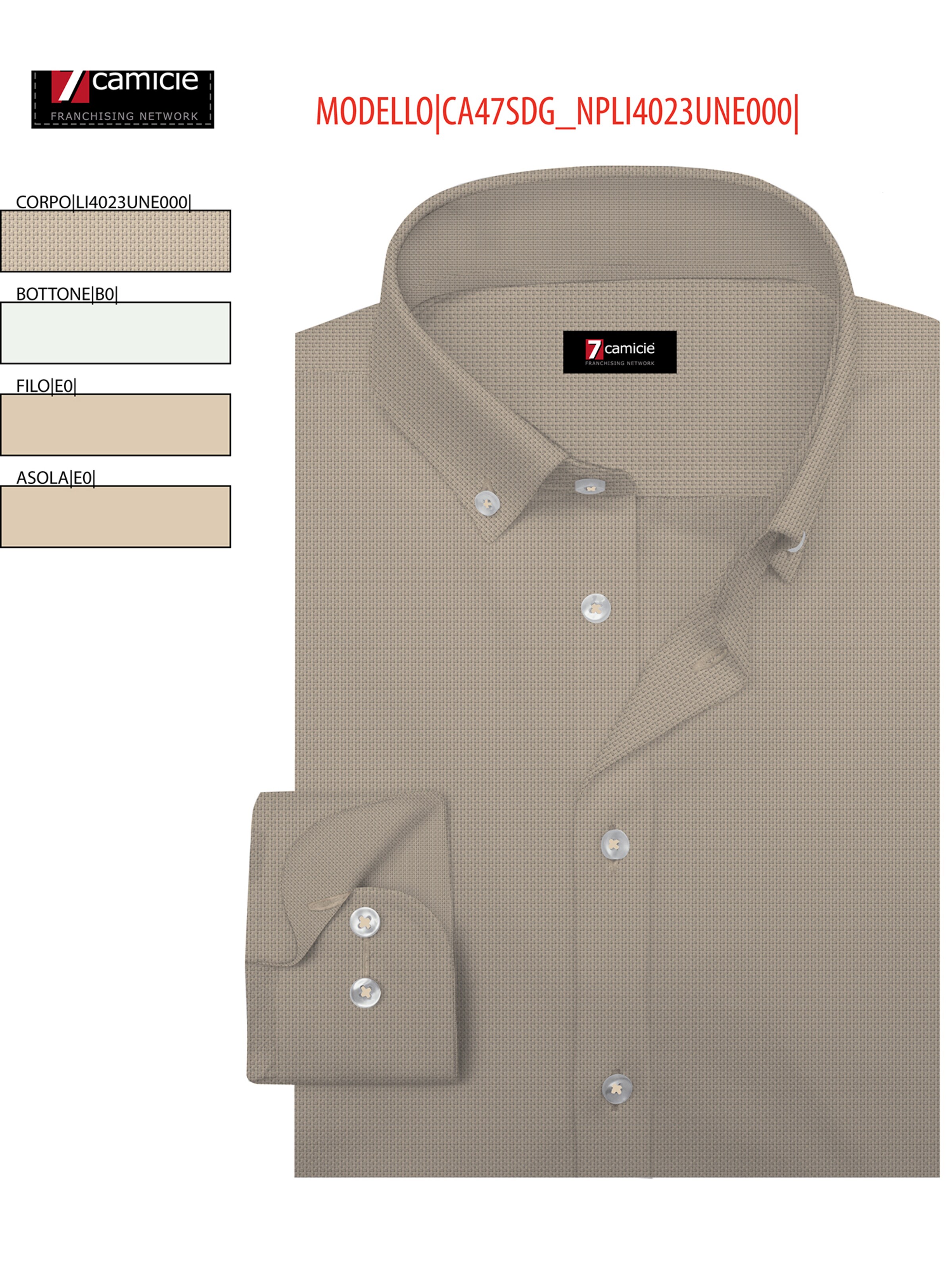 Slim fit Camicia business 'Leonardo Linen Man Shirt Pink' di 7Camicie in beige