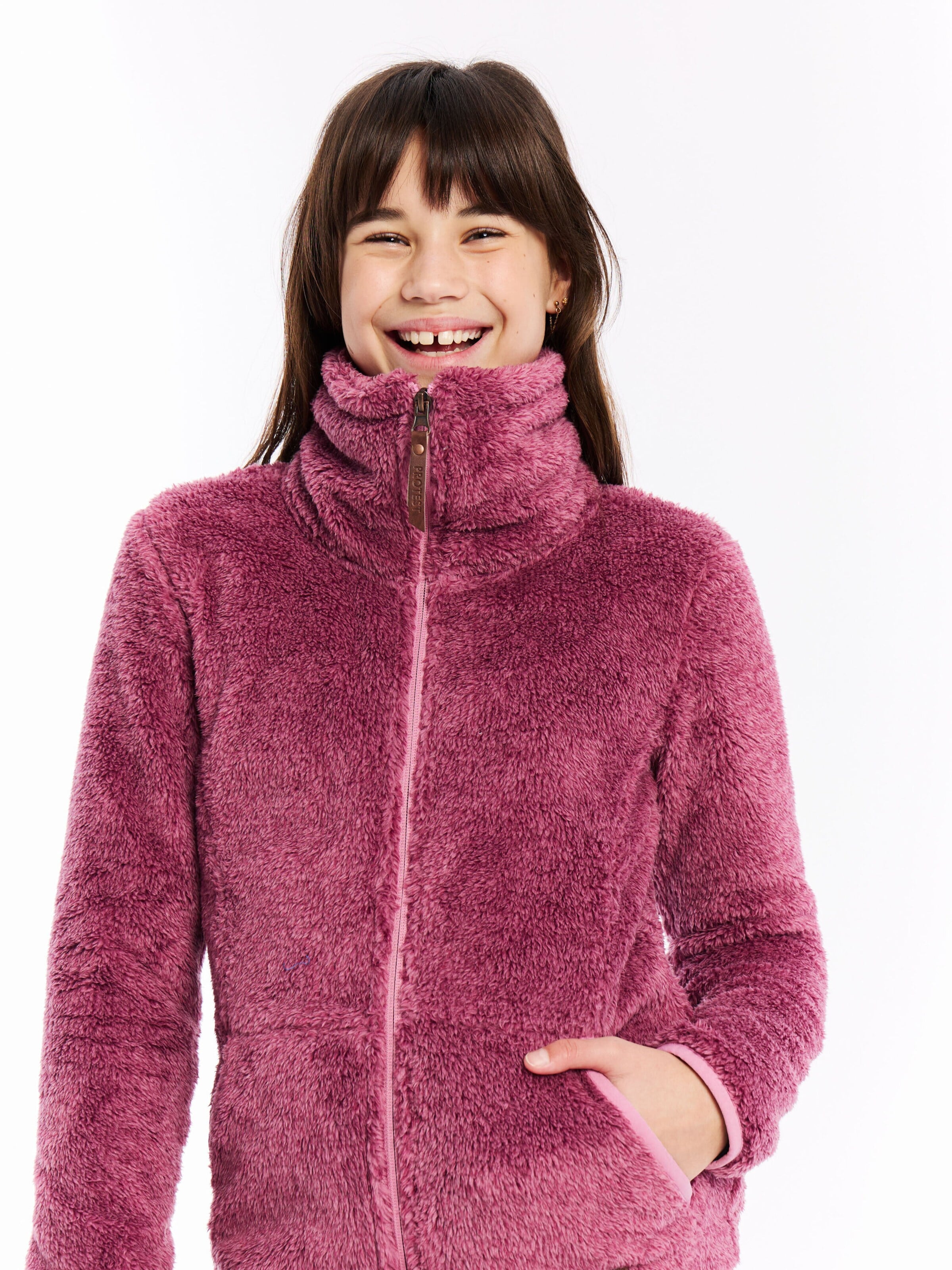 PROTEST Fleece jacket 'Riri JR' in Pink