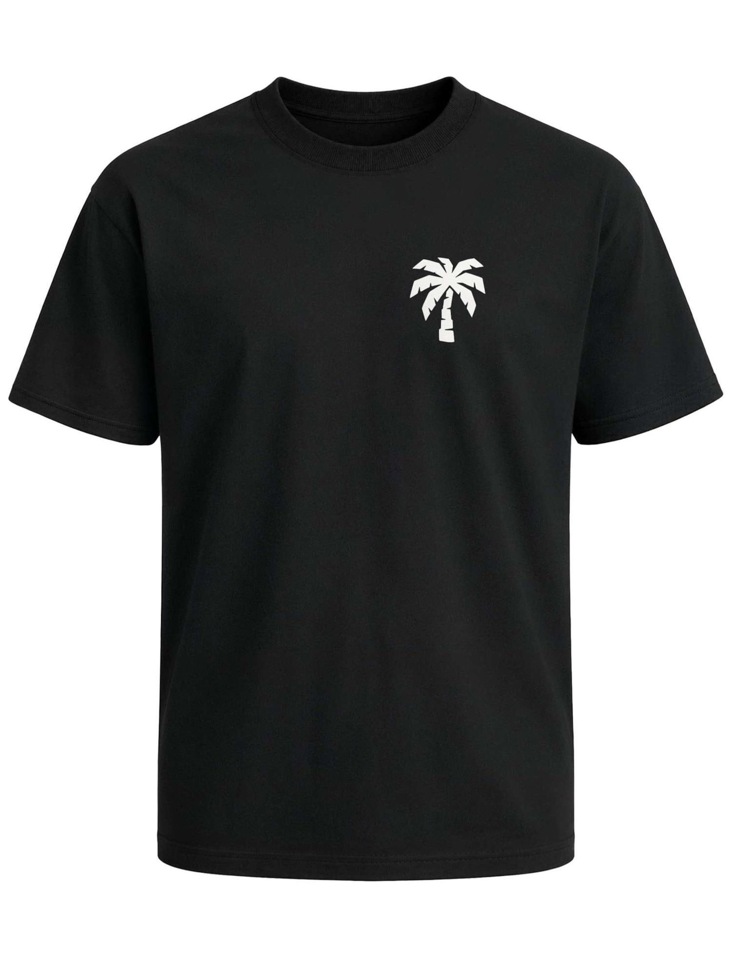 Neverless Shirt 'Minimalistic Palm' in Black: front