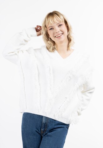 Pull-over IZIA en blanc : devant