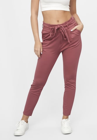 Coupe slim Pantalon à pince Cloud5ive en marron : devant