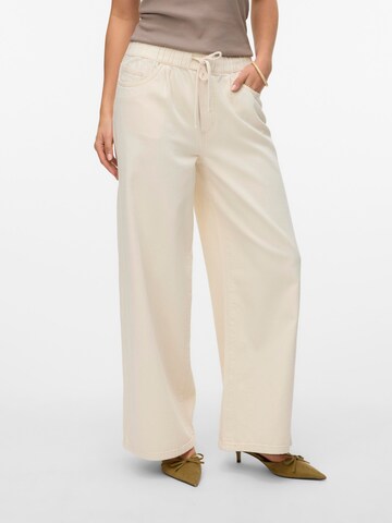 VERO MODA Wide leg Jeans 'VMValeria' in Beige: front