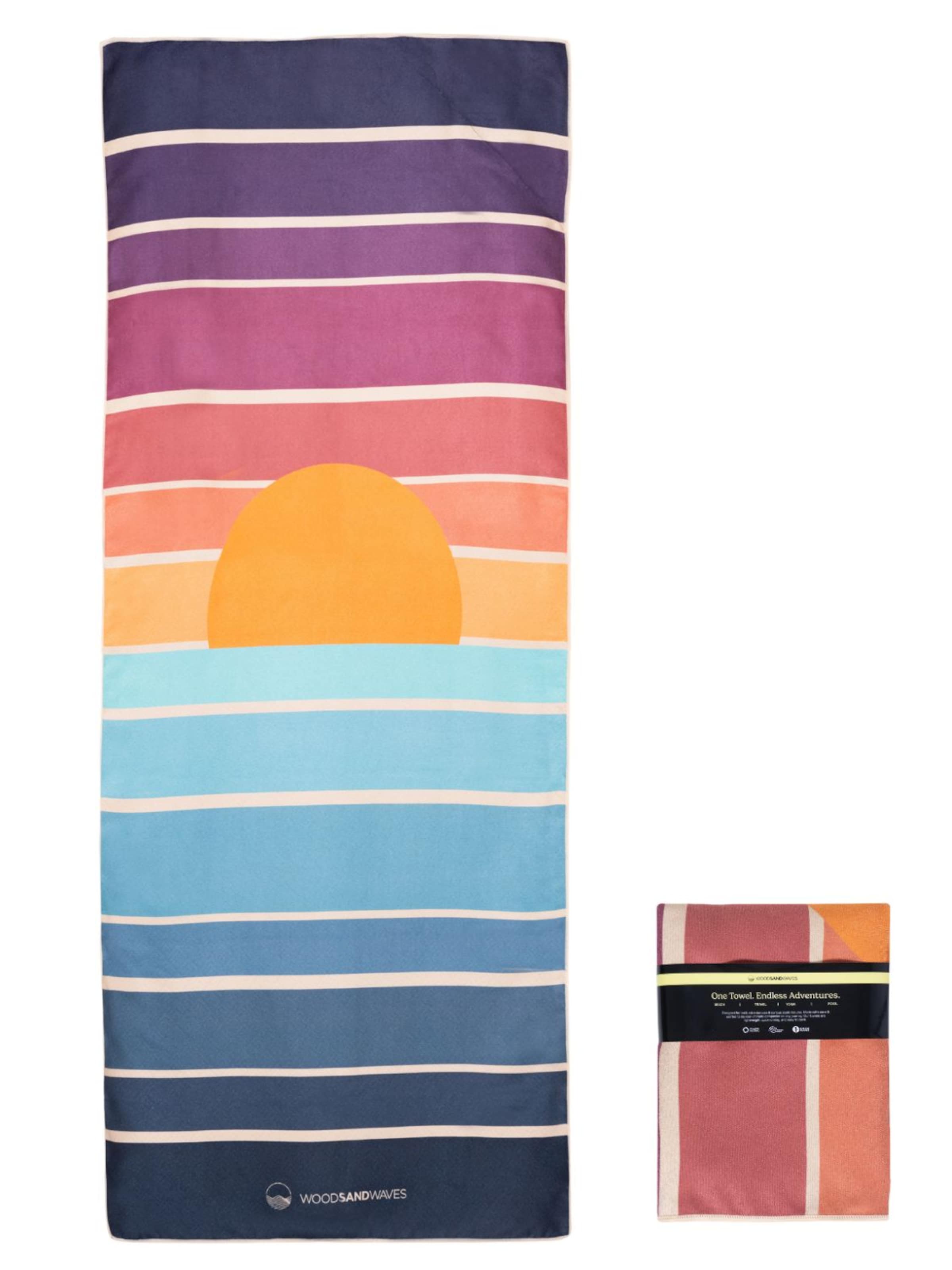 woodsandwaves Strandlaken 'Sunset Stripes' in Gemengde kleuren: voorkant