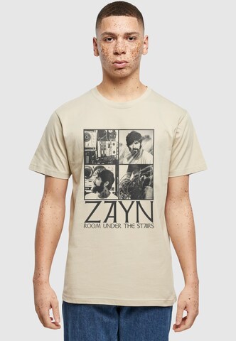 Merchcode T-Shirt 'Zayn - Quad Collage' in Beige: Vorderseite