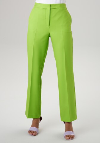 Aniston SELECTED Loose fit Pleated Pants in Green: front