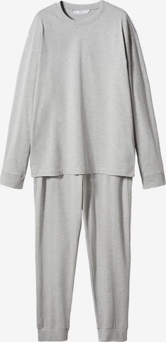 MANGO MAN Long Pajamas in Grey: front