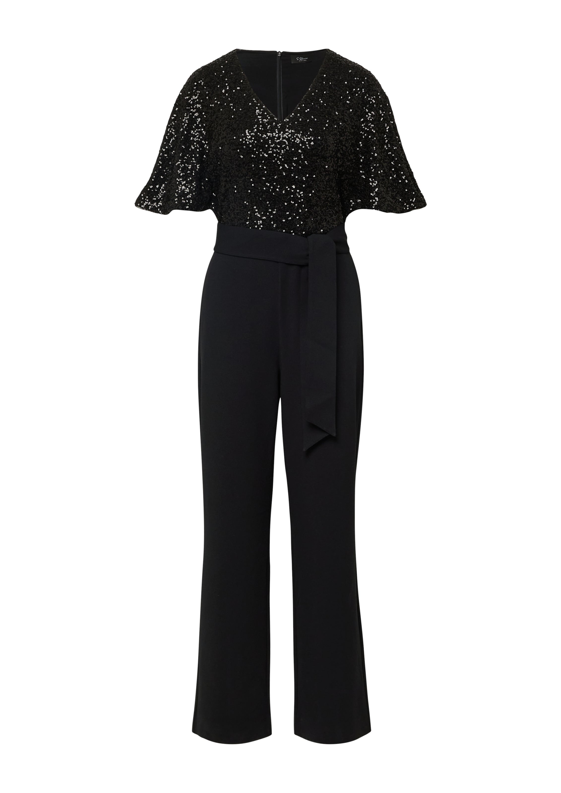 s.Oliver Jumpsuit in Zwart: voorkant