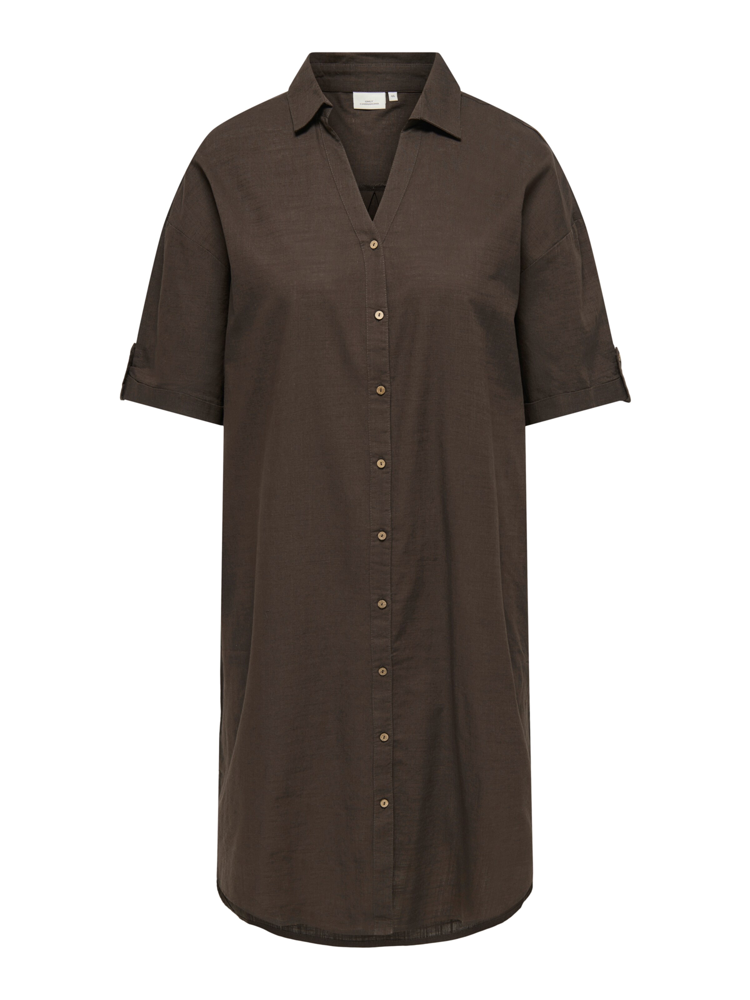 ONLY Carmakoma Платье-рубашка в Коричневый: спереди