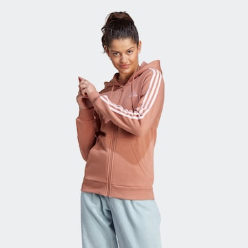ADIDAS SPORTSWEAR Athletic Zip-Up Hoodie 'Essentials' in Pink: front