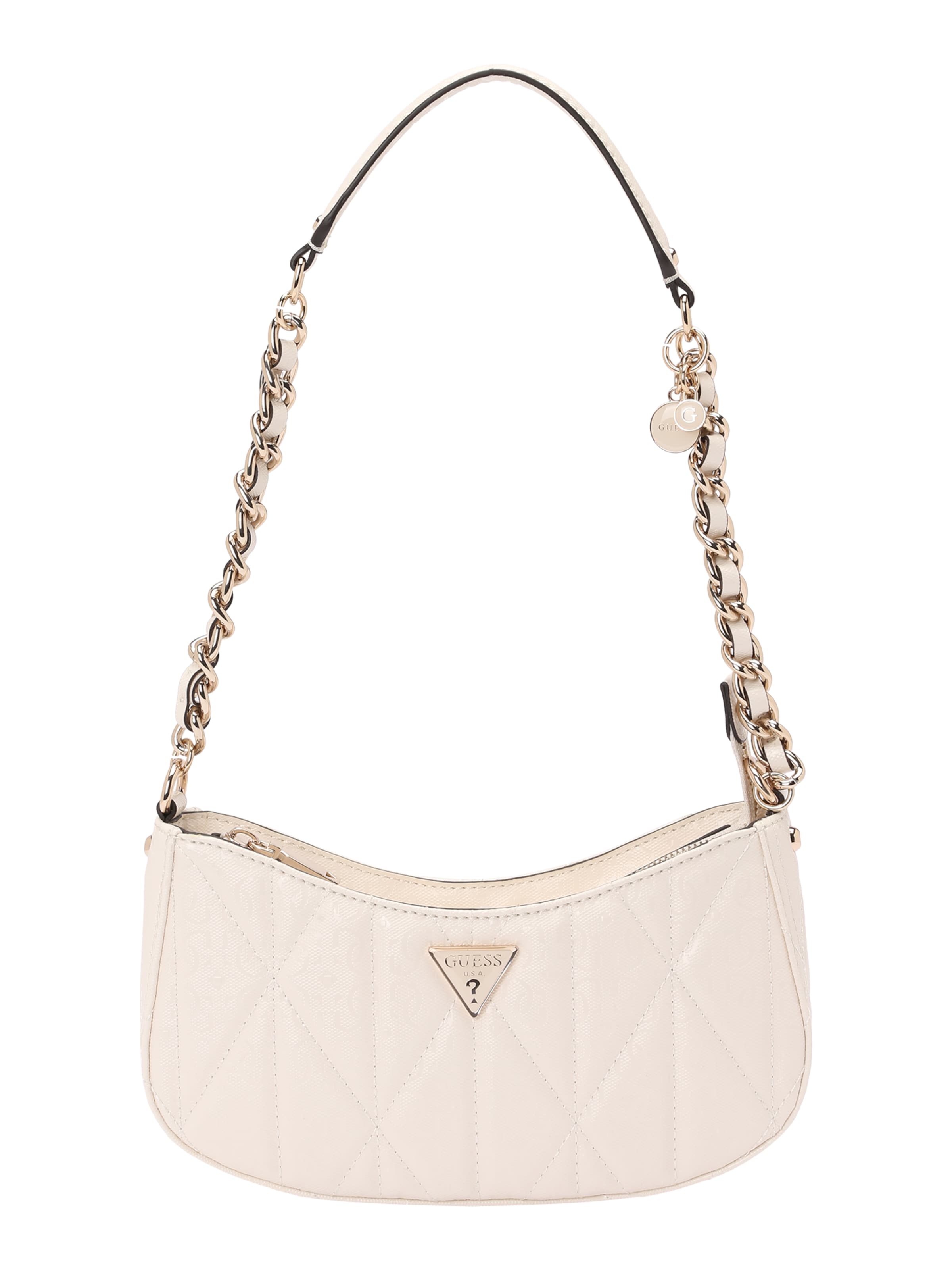 Sac bandoulière 'ALDINA TOP ZIP SHOULDER BAG' GUESS en blanc : devant