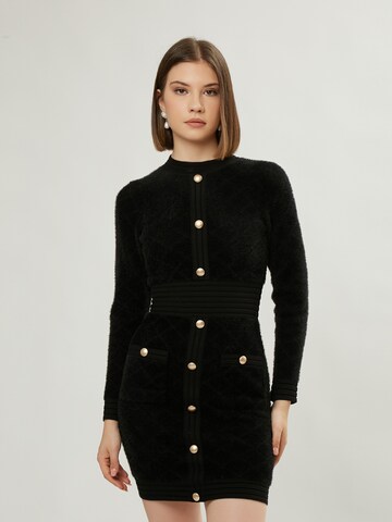 Influencer Knit dress in Black: front