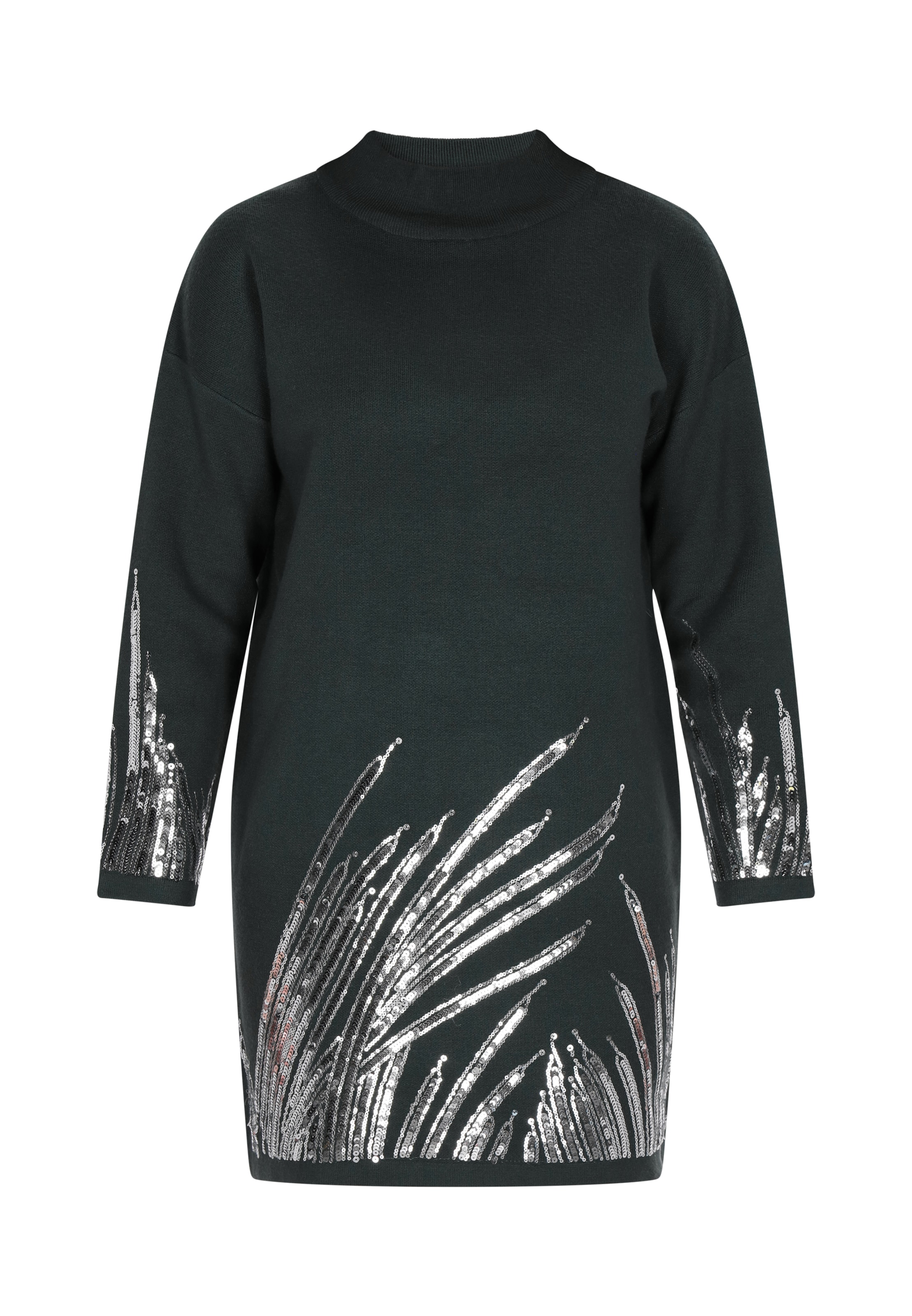 žalia faina Megzta suknelė: priekis