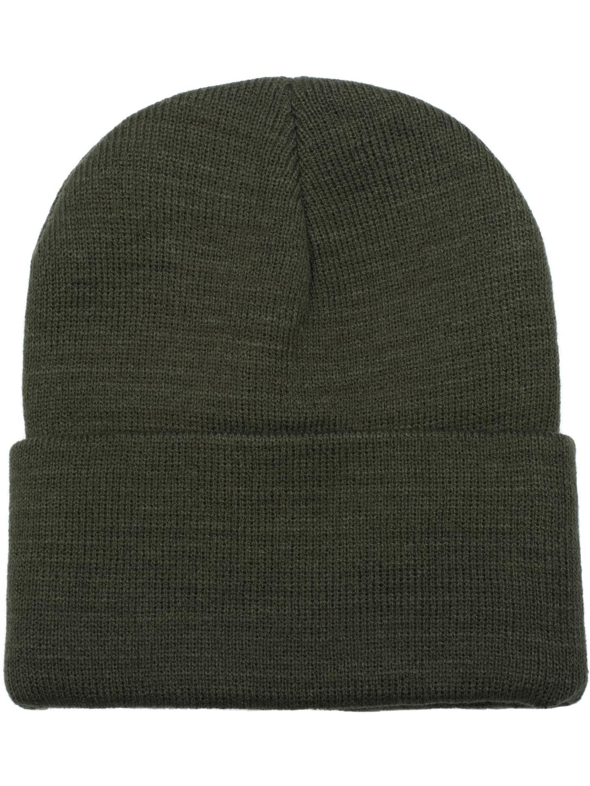 styleBREAKER Beanie 'Winter Strickmütze mit Krempe' in Green