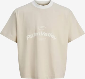 Jack & Jones Junior T-Shirt 'Retreat Contrast' in Beige: Vorderseite