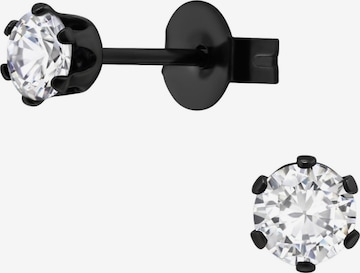 Boucles d'oreilles 'Runde 4 mm Ohrstecker aus Edelstahl mit Zirkonia' Maxte en blanc : devant