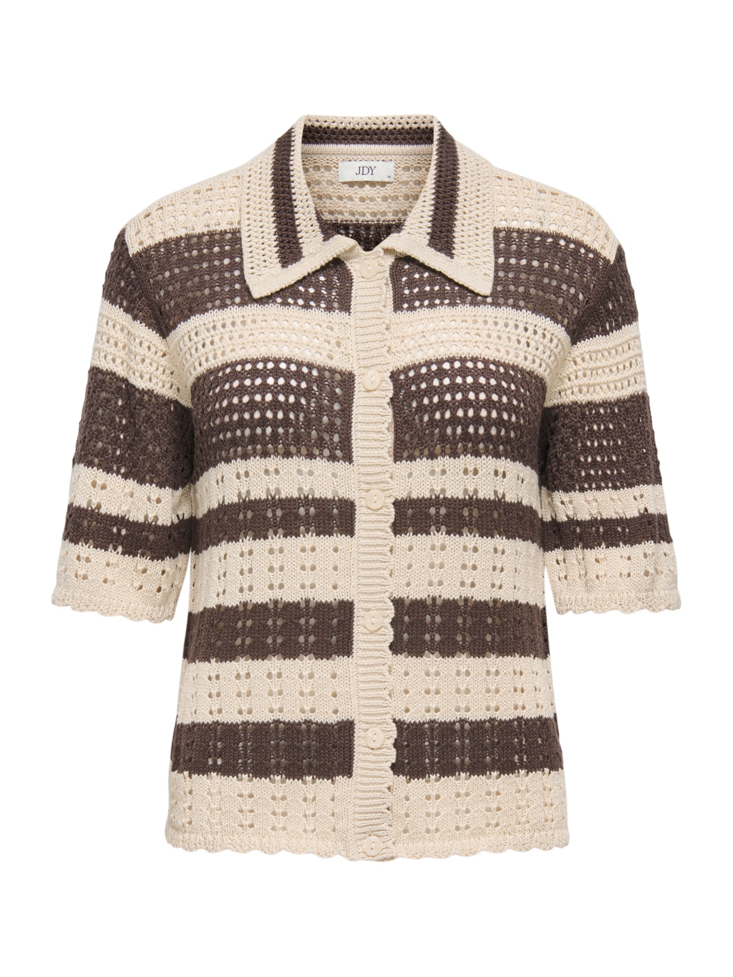 JDY Πλεκτή ζακέτα 'JDYROBIN' σε κρεμ / σκούρο καφέ, Άποψη προϊόντος