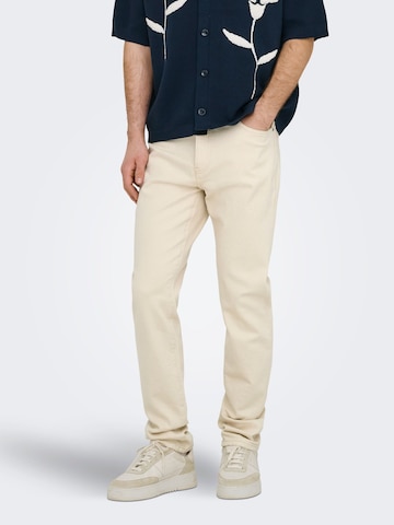 Only & Sons - regular Vaquero 'ONSYOKE' en beige: frente